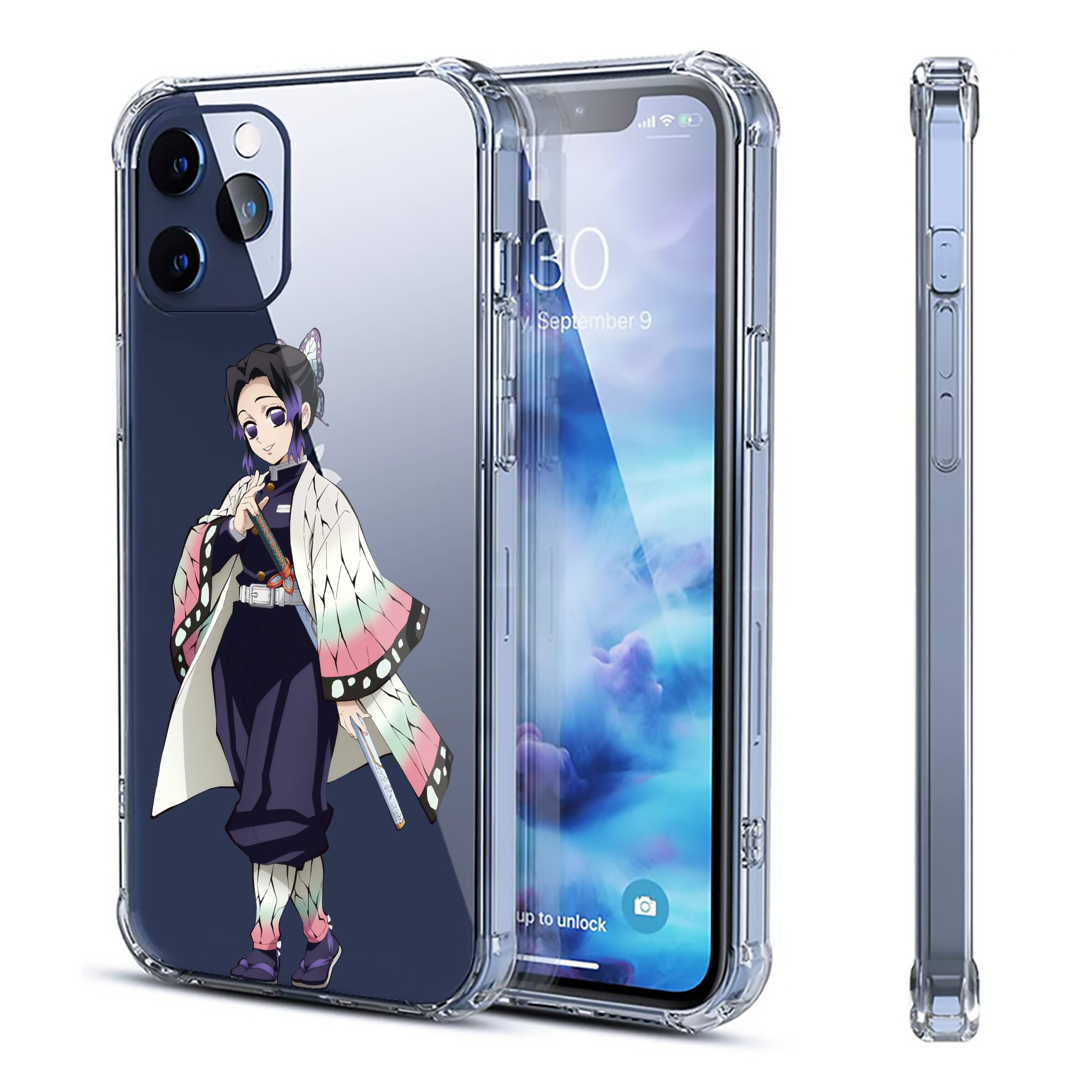 （画像用） 鬼滅の刃（きめつのやいば）蟲柱-胡蝶 しのぶ／こちょう しのぶ Kochou Shinobu 【iPhone 12シリーズ対応】透明スマホケース（クリアソフトケース）